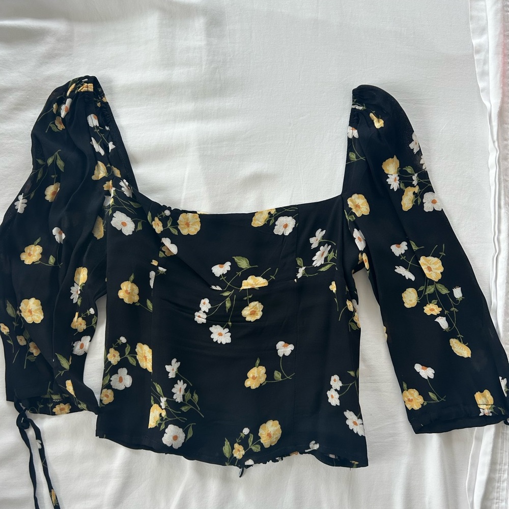 Reformation Square Neck Long Sleeve Top